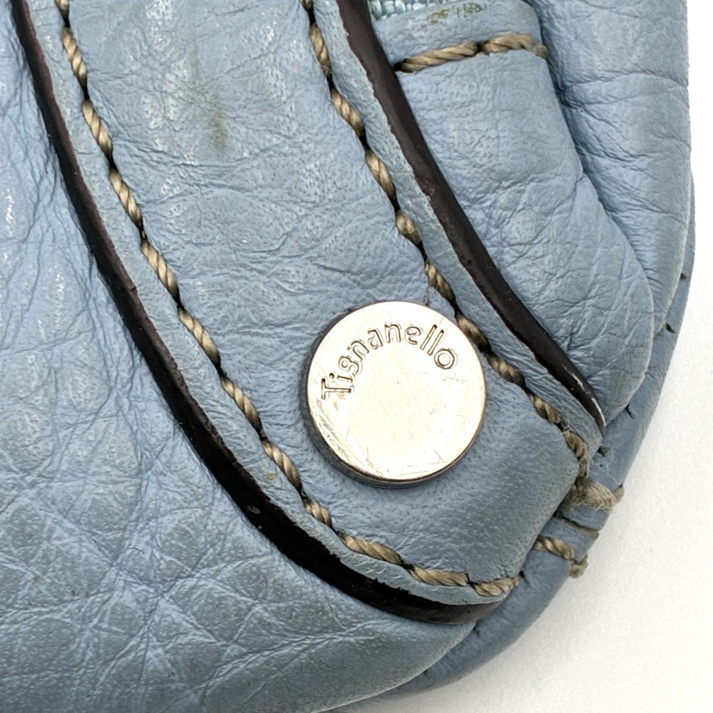 Italian Sky Blue Leather Crossbody Bag - Picture 7 of 8